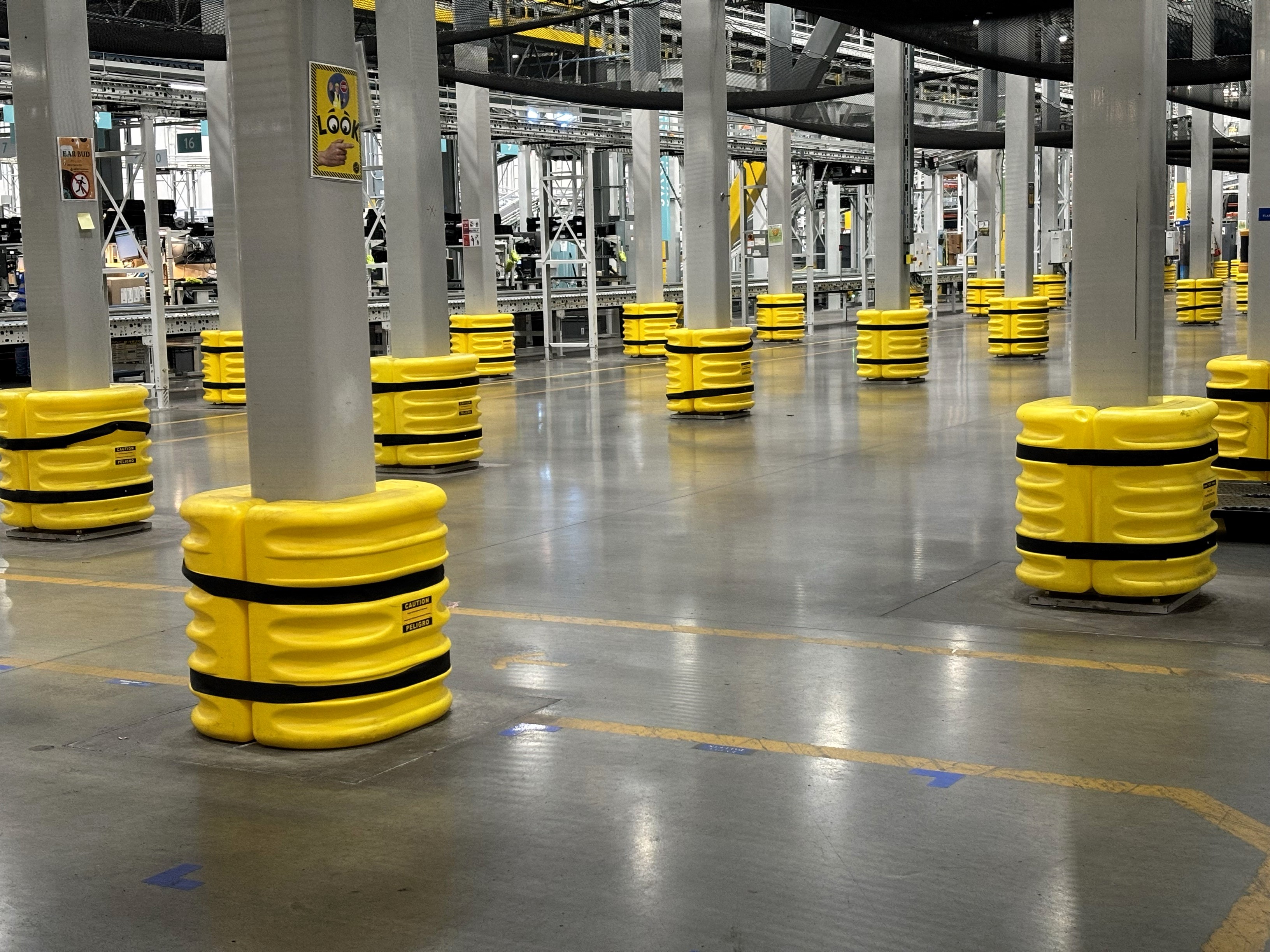 Warehouse column protection and safety equipment